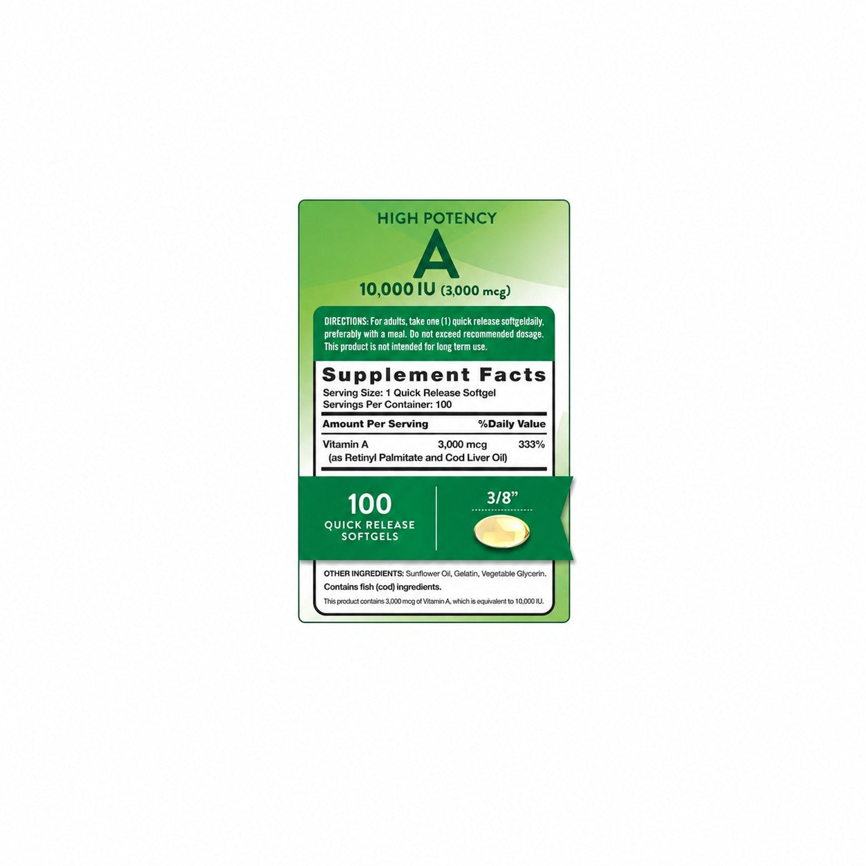 Vit A 10,000 IU Softgels