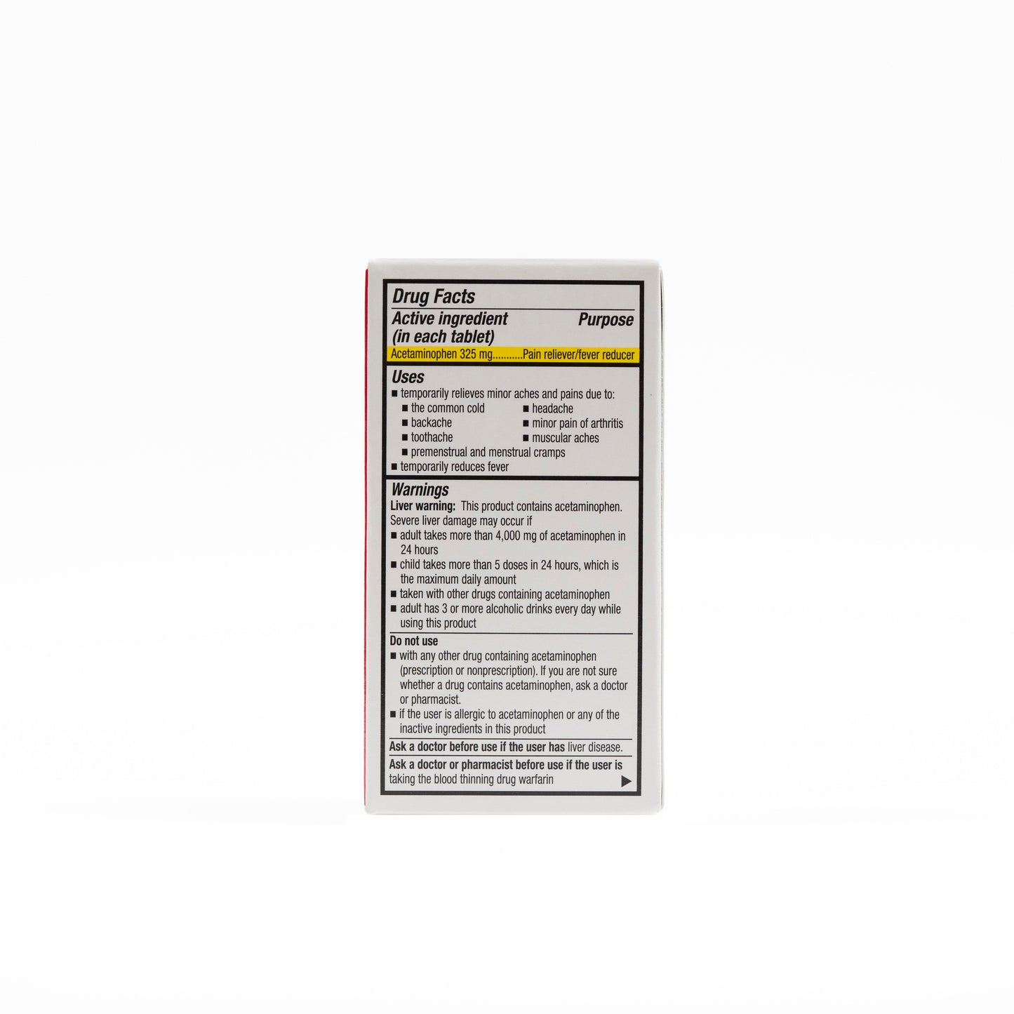 Acetaminophen 325 mg Regular Strength Adult Tabs