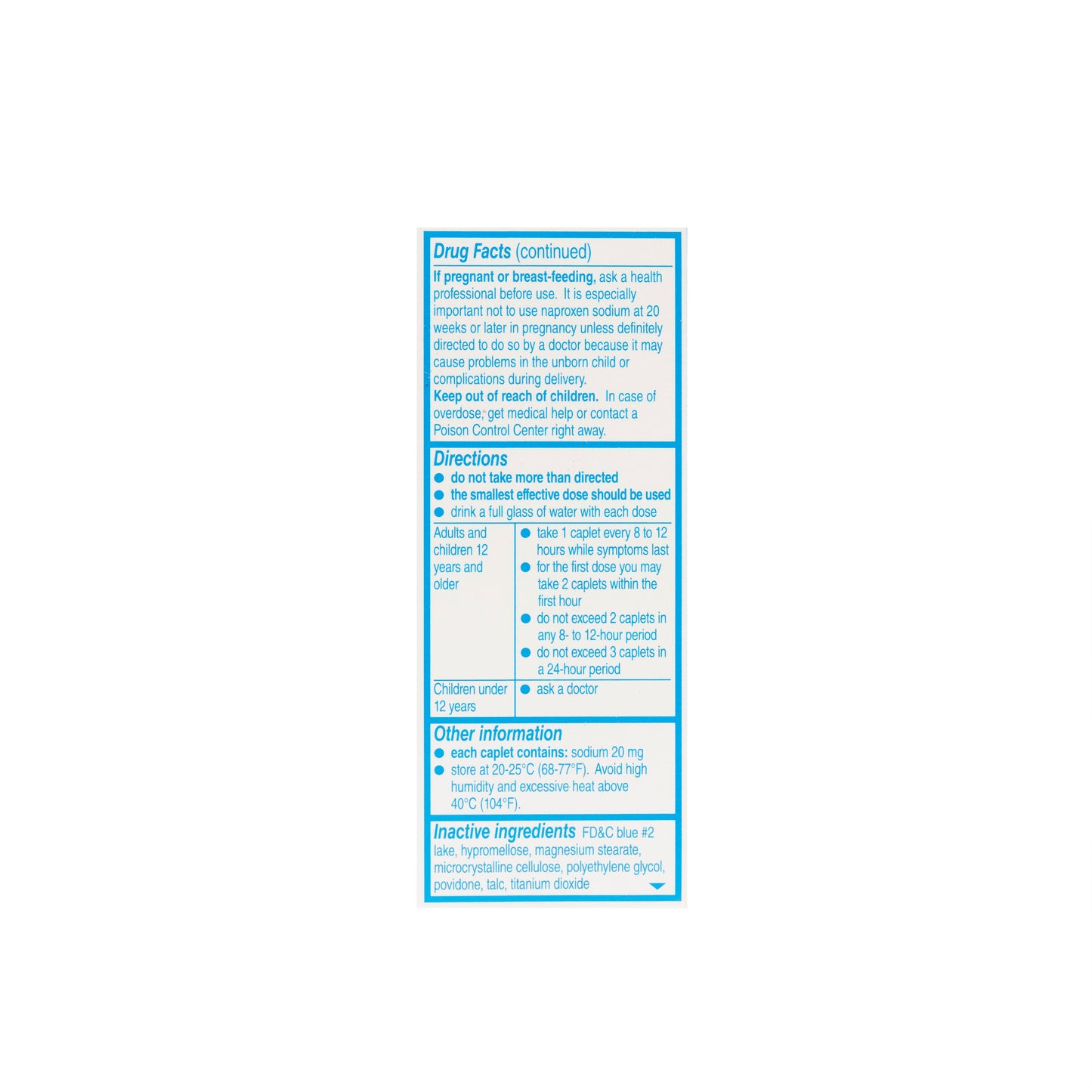 Aleve (Naproxen) 220 mg Caplets