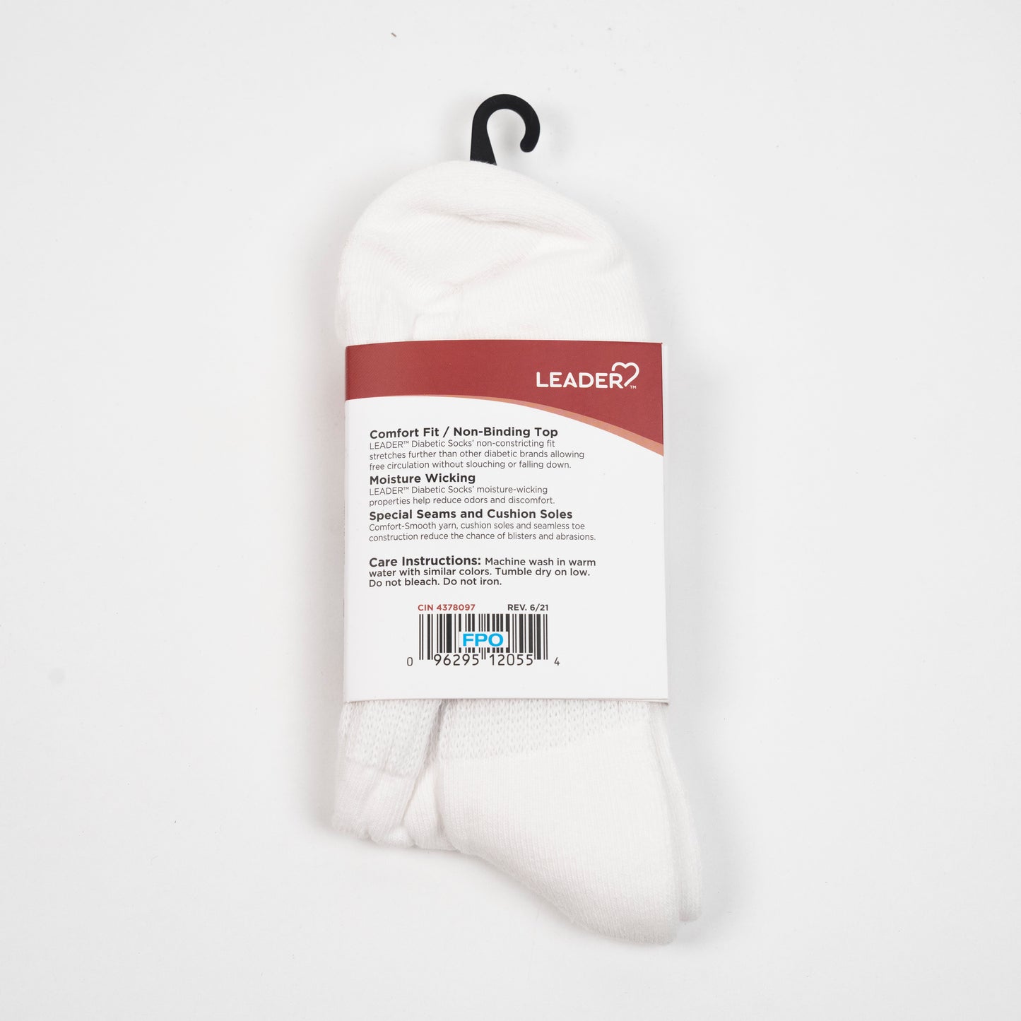 Diabetic Sock Ankle White -Large