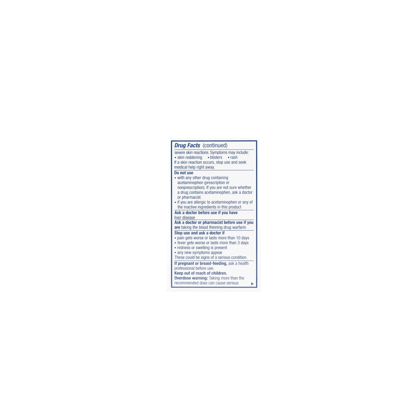Panadol (Acetaminophen) 500 mg Caplets