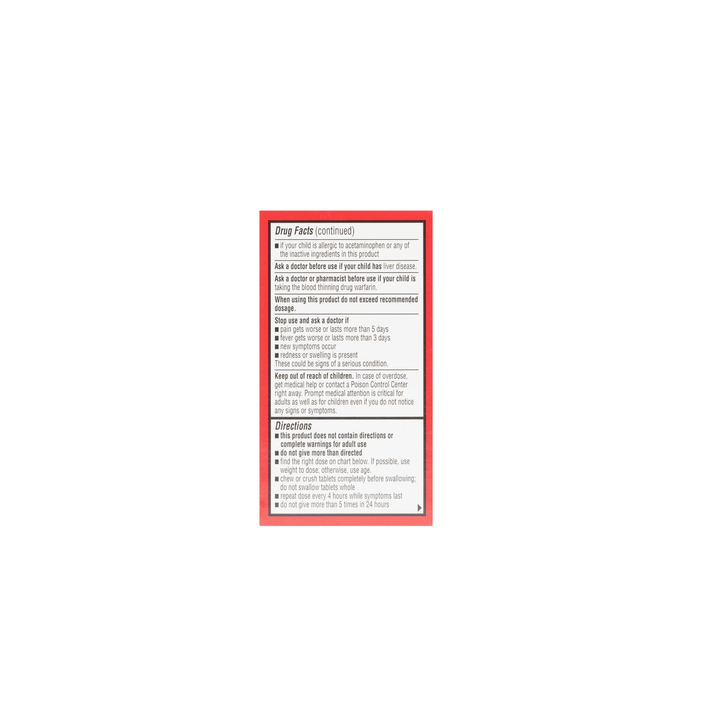 Acetaminophen 160 mg Tabs Chewable
