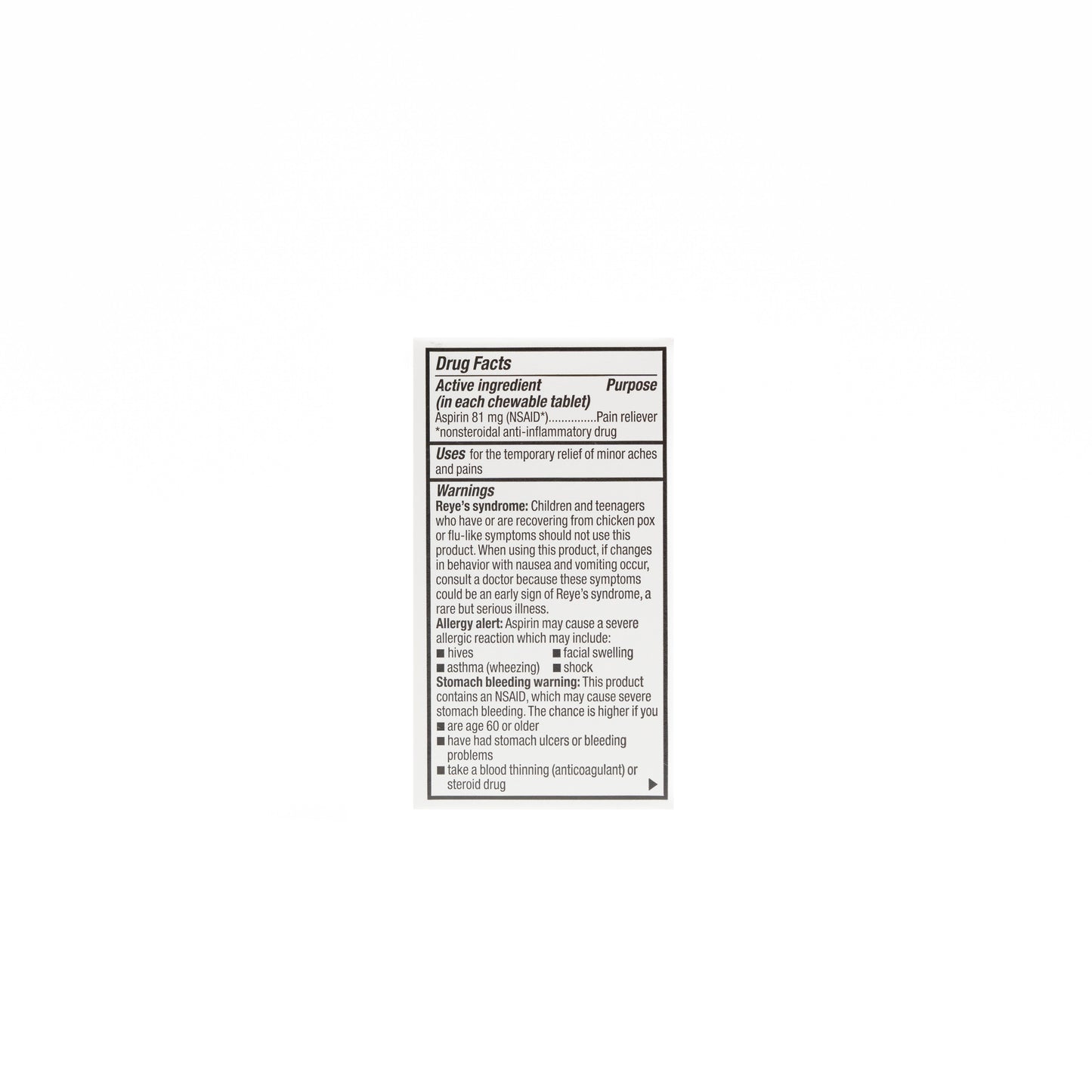 Aspirin Low Dose 81 mg Chewable Cherry