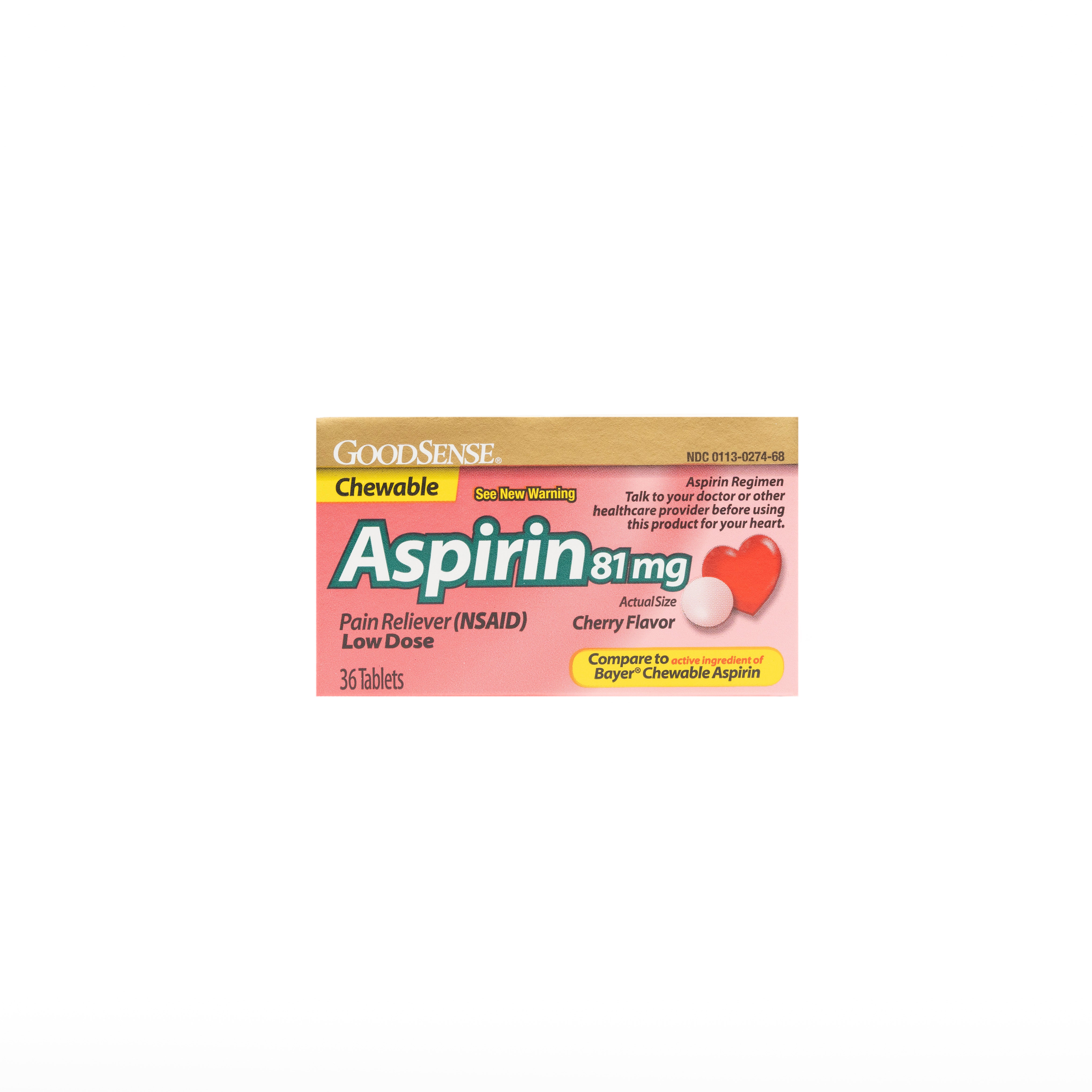 Aspirin Low Dose 81 mg Chewable Cherry   