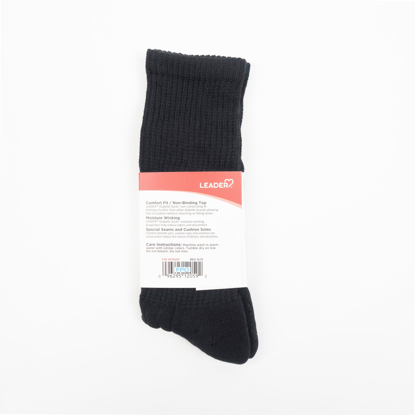 Compression Knee High Socks, Men’s Black, Large (Shoe Size 10.5 - 12), 15 - 20 mmHg