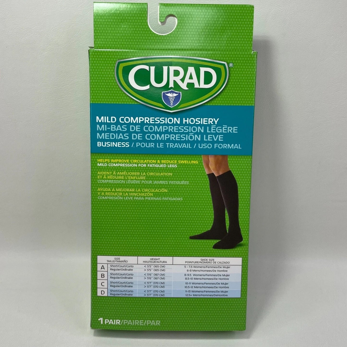 Compression Knee High Socks, Women’s Black, Medium (Shoe Size 5.5 - 7.5), 8-15 mmHg