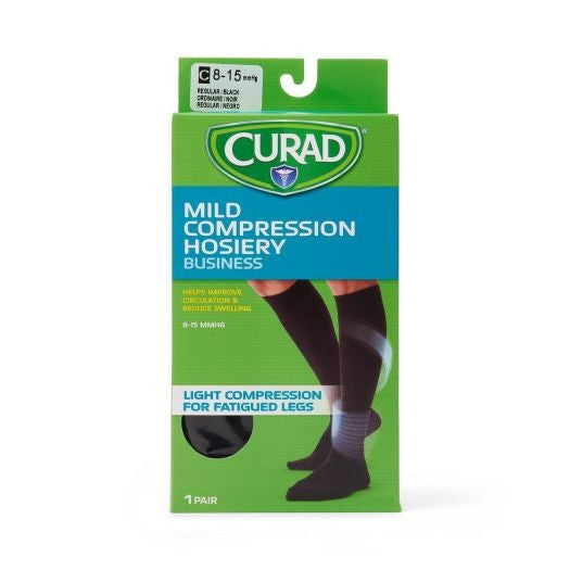 Compression Knee High Socks, Womens Black, Medium (Shoe Size 5.5 - 7.5), 8-15 mmHg
