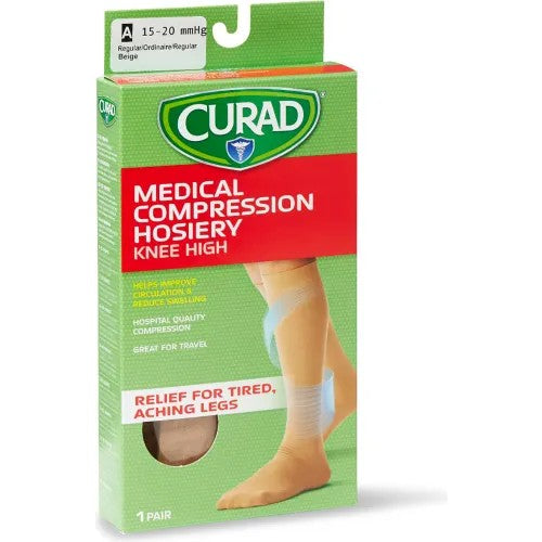 Compression Knee High Socks, Womens Tan, Large (Shoe Size 8 - 10.5), 8-15 mmHg