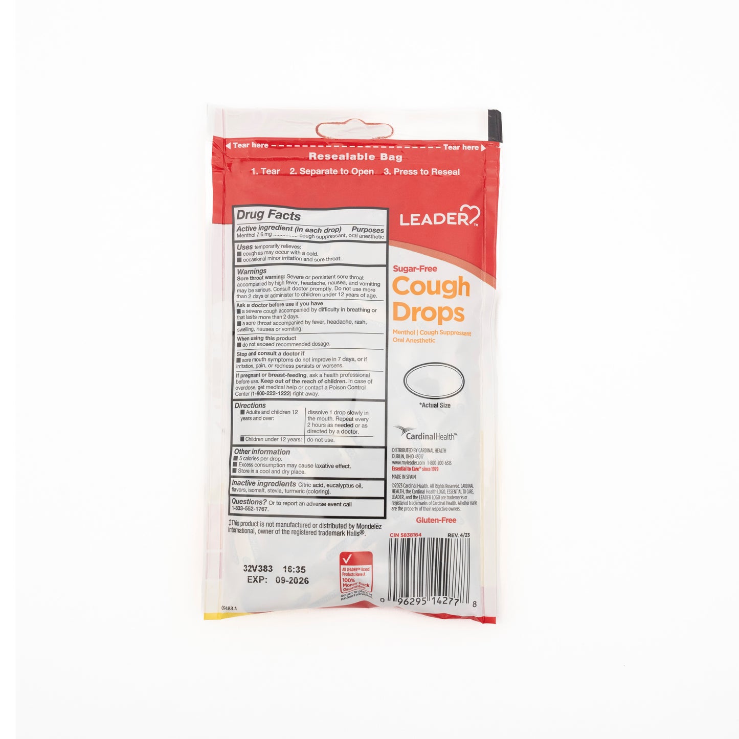 Cough Drop 7.6 mg Lemon Sugar Free Lozenges