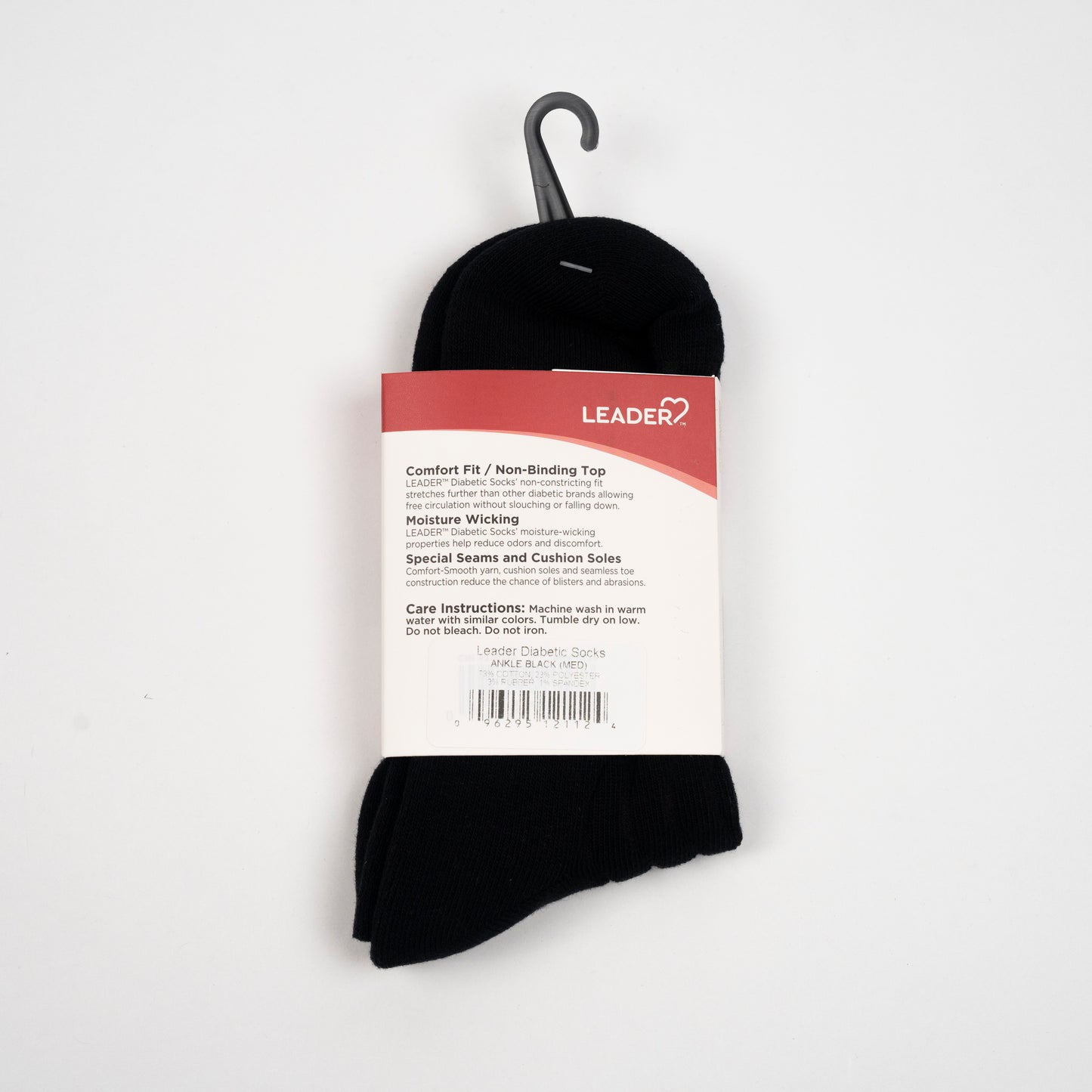 Diabetic Sock Ankle Black -Medium