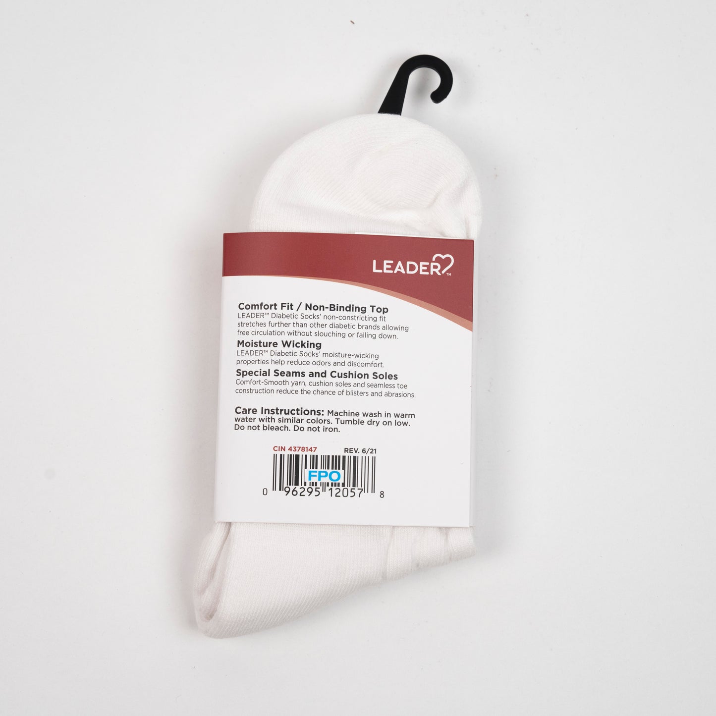 Diabetic Sock Ankle White -Medium