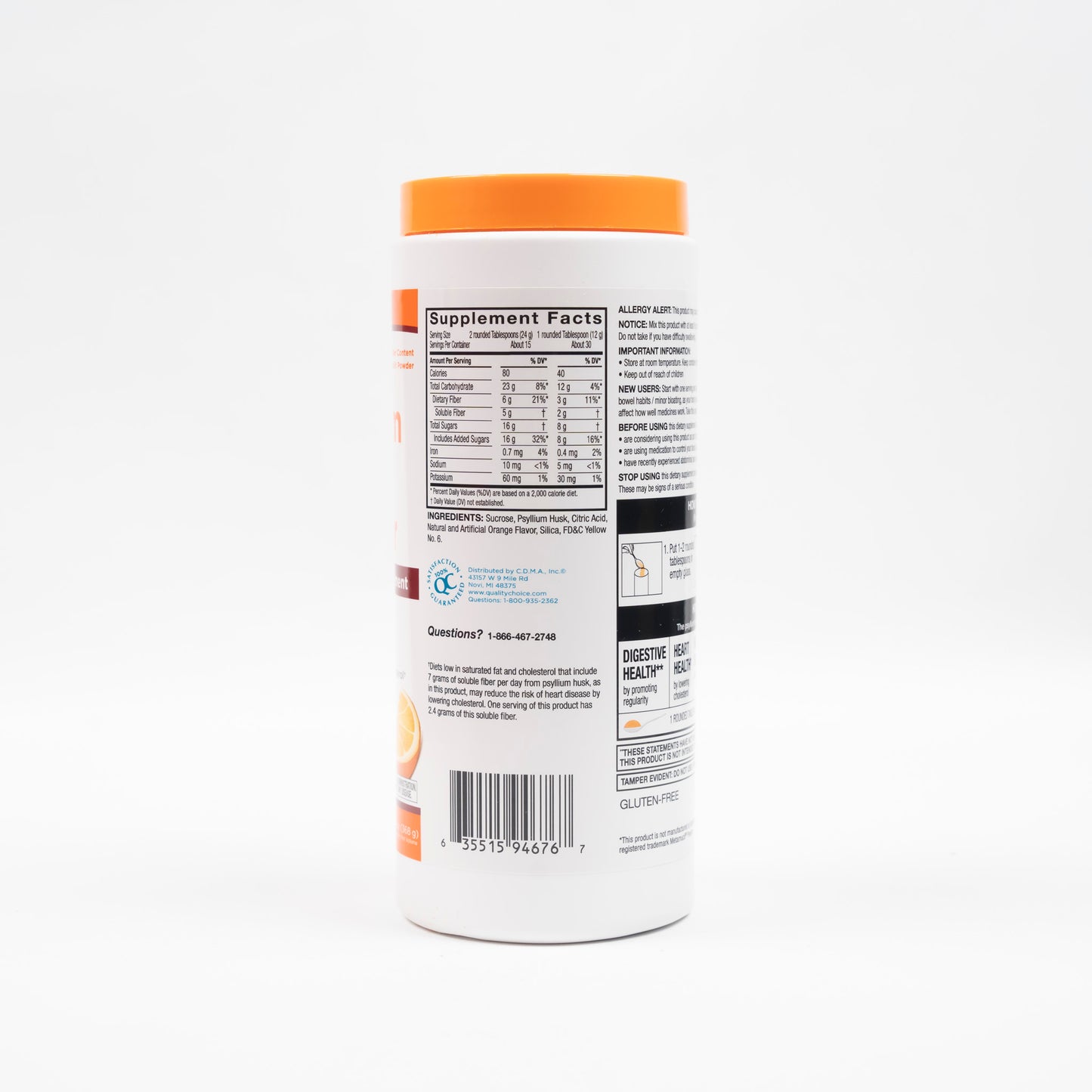 Fiber Laxative Oranges Smooth Texture