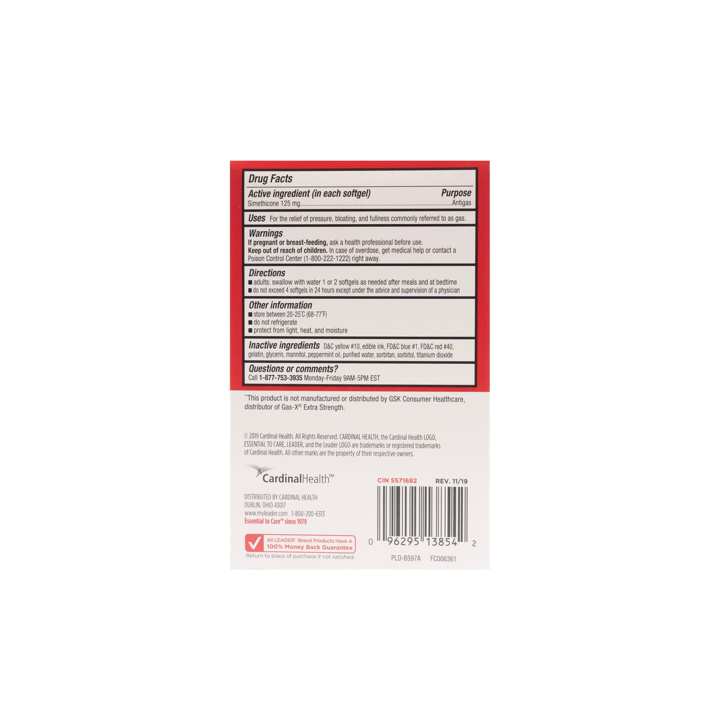Gas Relief 125 mg XS Softgels
