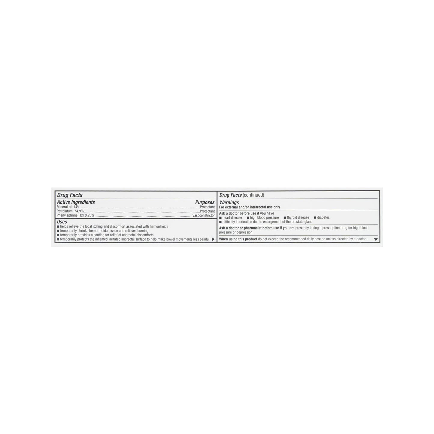 Hemorrhoid 0.25-14-74.9 % Ointment