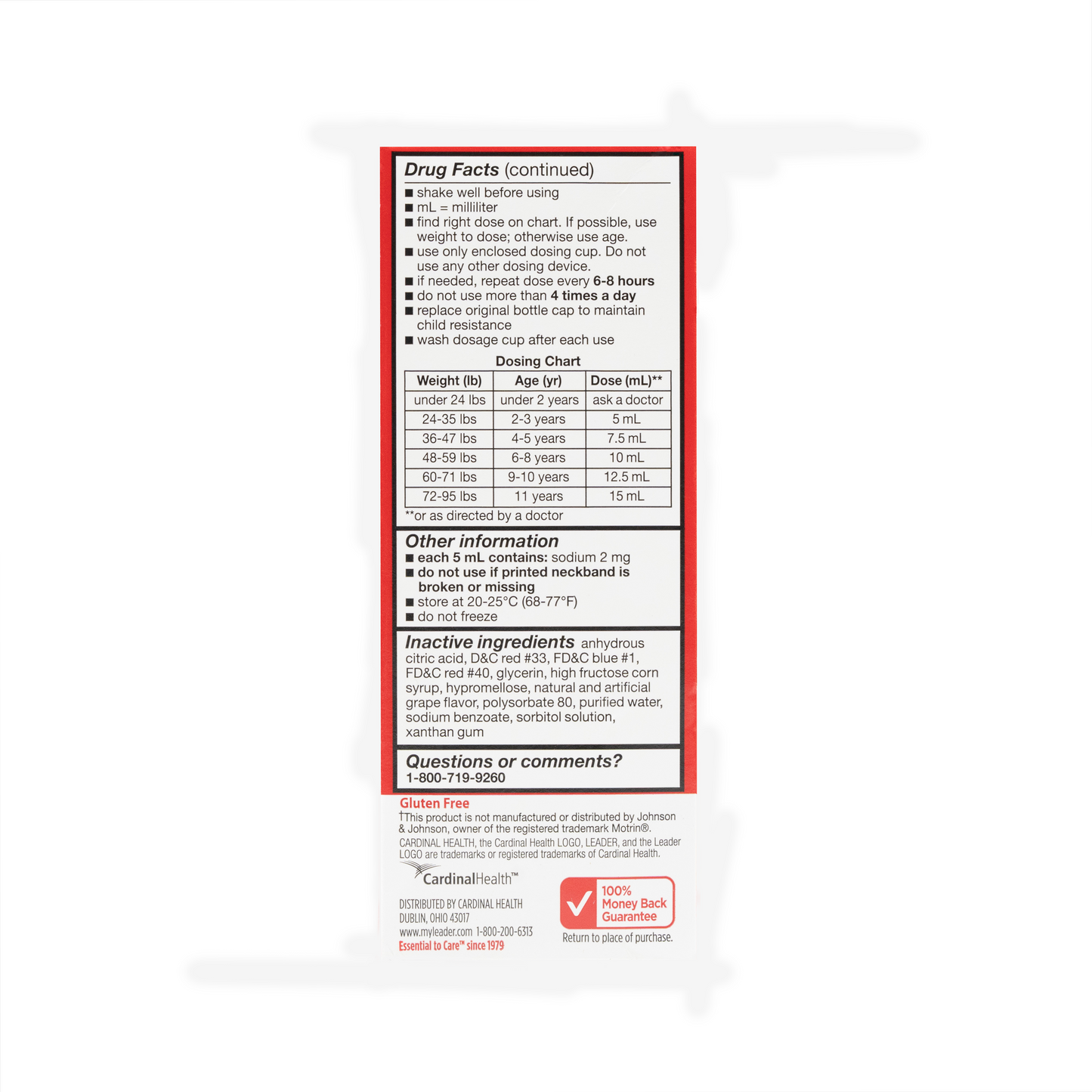 Ibuprofen 100 mg/5 ML Oral Suspension