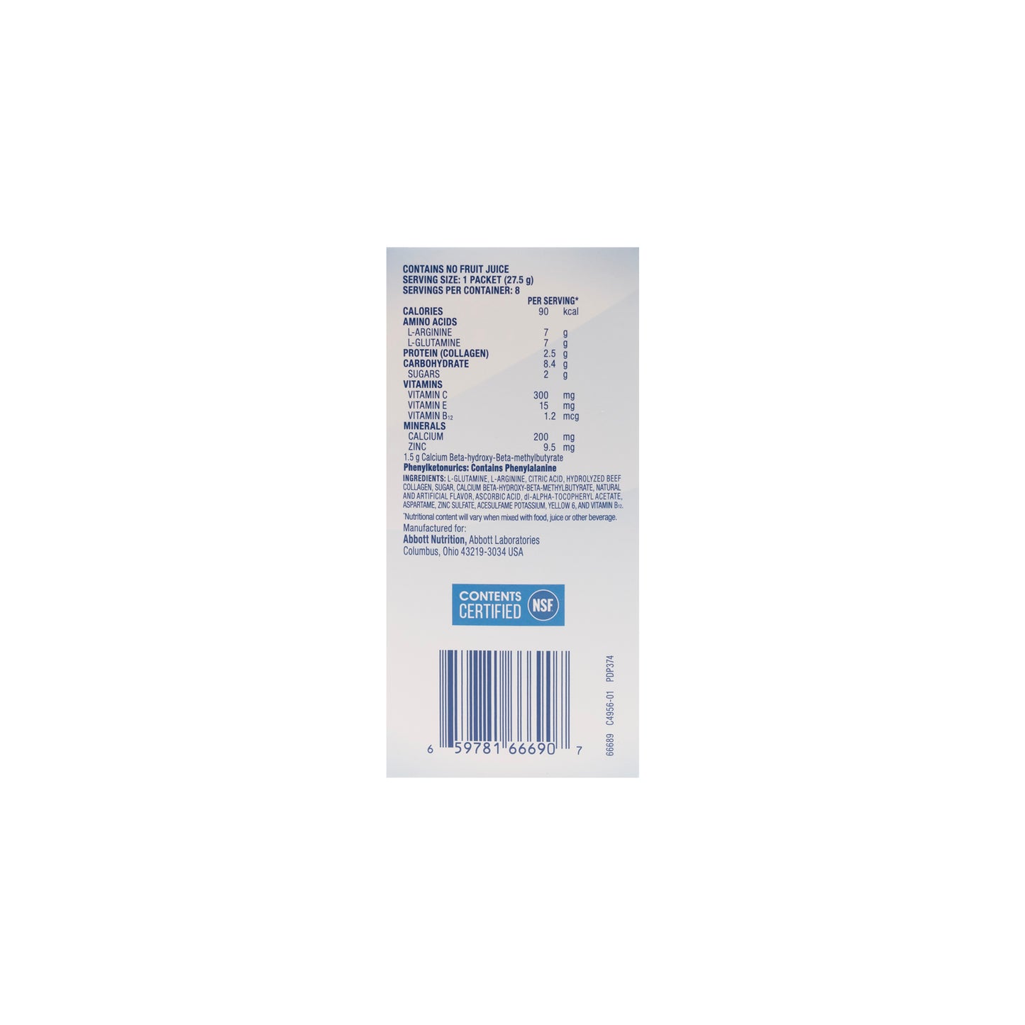 Juven Orange Therapeutic Nutrition Powder