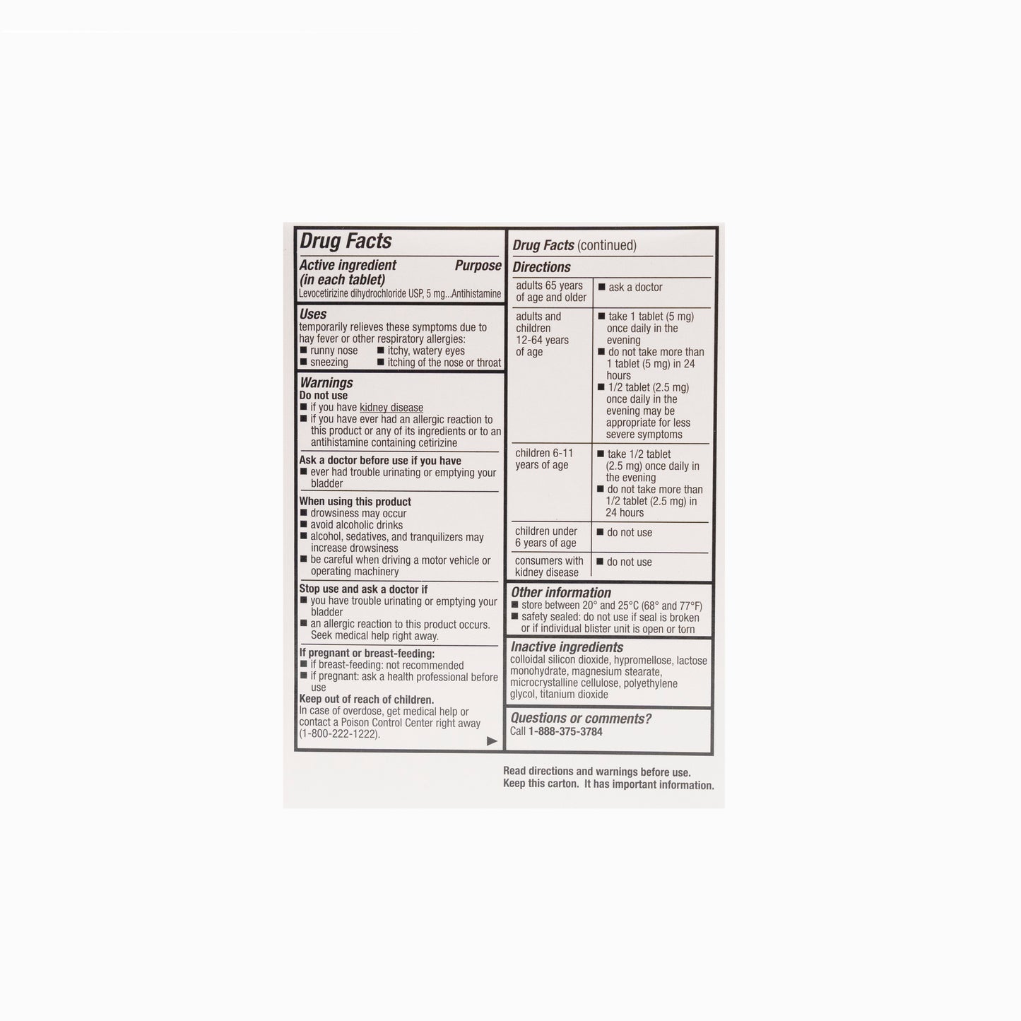 Levocetirizine 24 Hour Tabs 5 mg