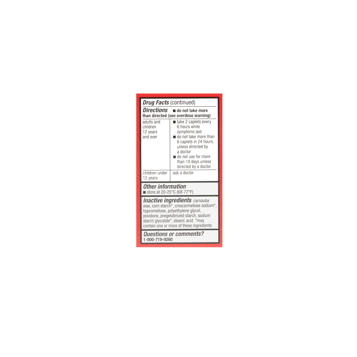 Pain Relief 500 mg  Caplets
